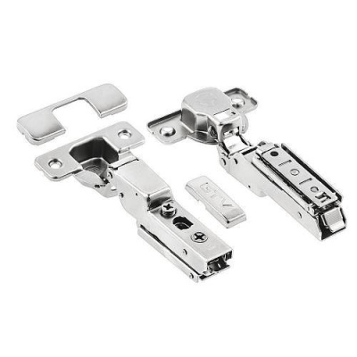 Петля SOLID PRO полунакладная самозакрывающаяся, регулировка в 3 плоскостях, прямая планка CLIPON